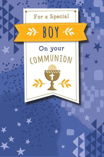 Picture of FOR A SPECIAL BOY ON YOUR COMMUNION CARD WITH STICKER NAMES